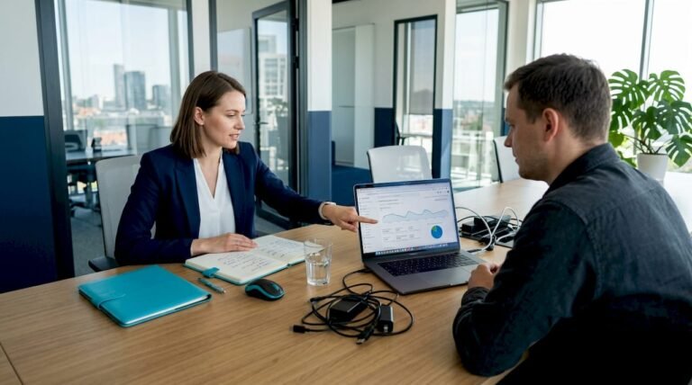 Vadovas analizuoja fintech SaaS svetainės lankomumo ir veiklos duomenis.