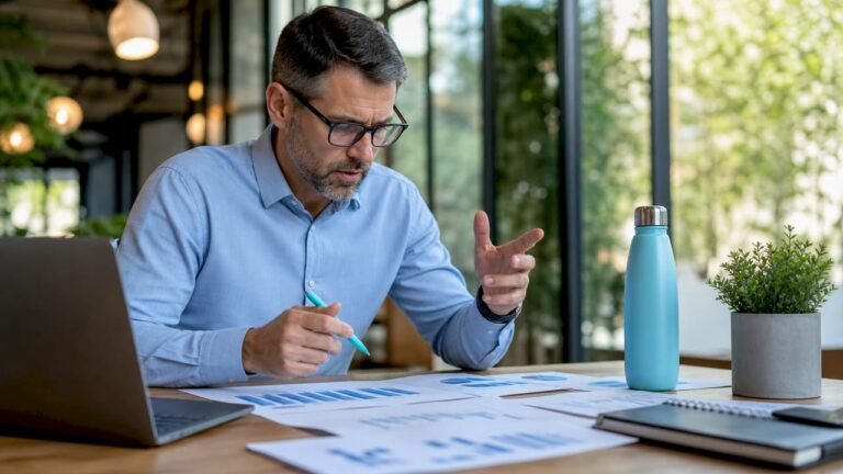 Finansų analitikas stebi ir vertina dirbtinio intelekto prekės ženklo duomenis