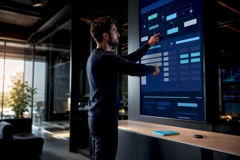 Specialistas peržiūri finansinių technologijų SEO audito požymius