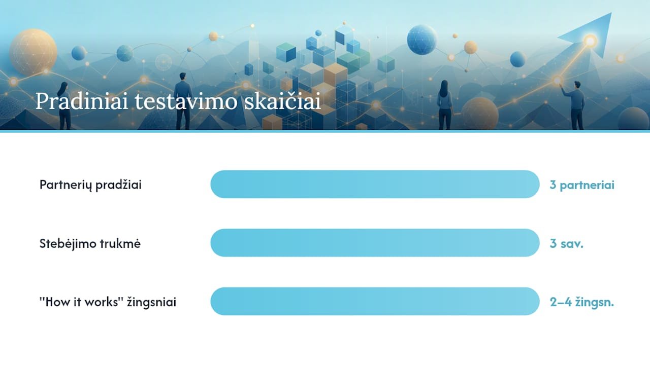 Žingsnis po žingsnio: praktinė struktūra partnerių puslapiui — overview diagram