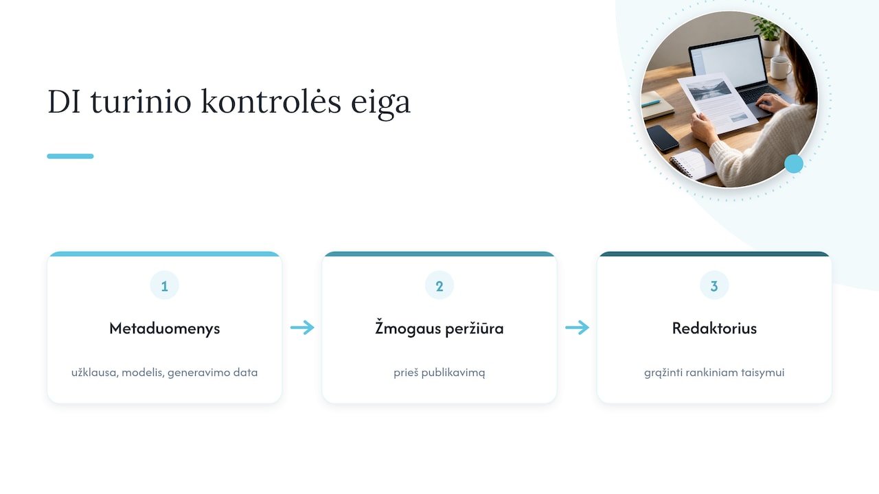 DI turinio peržiūros ir versijų valdymo procesas